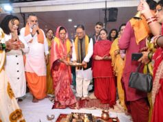 मुख्यमंत्री विष्णुदेव साय ने पवित्र श्रावण मास में अपने निवास में किया रुद्राभिषेक